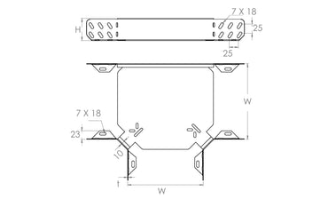 Kabelrinne T-Stück 100 x 60 mm Stahl