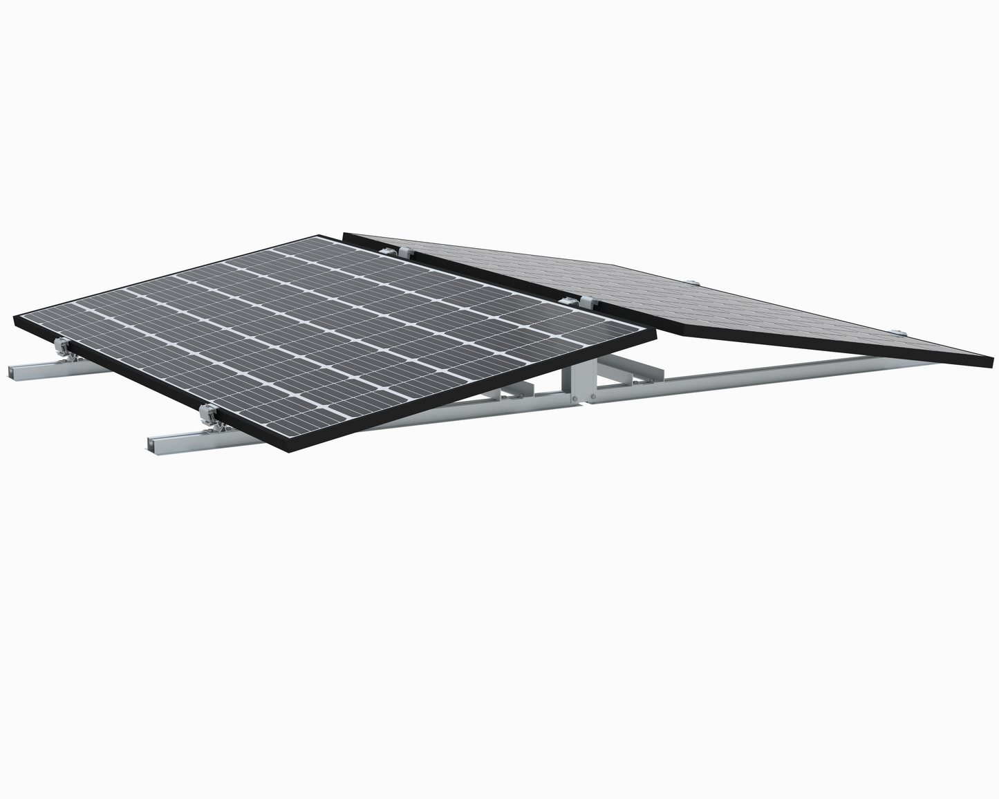 Flachdachsystem für 2 Modulen Süd- oder Ost/West-Ausführung