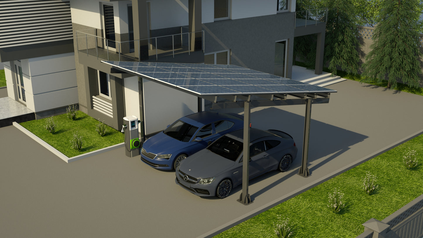 CARPORT U - COLUMNS- MAIN MODULE FUR 2 AUTOS
