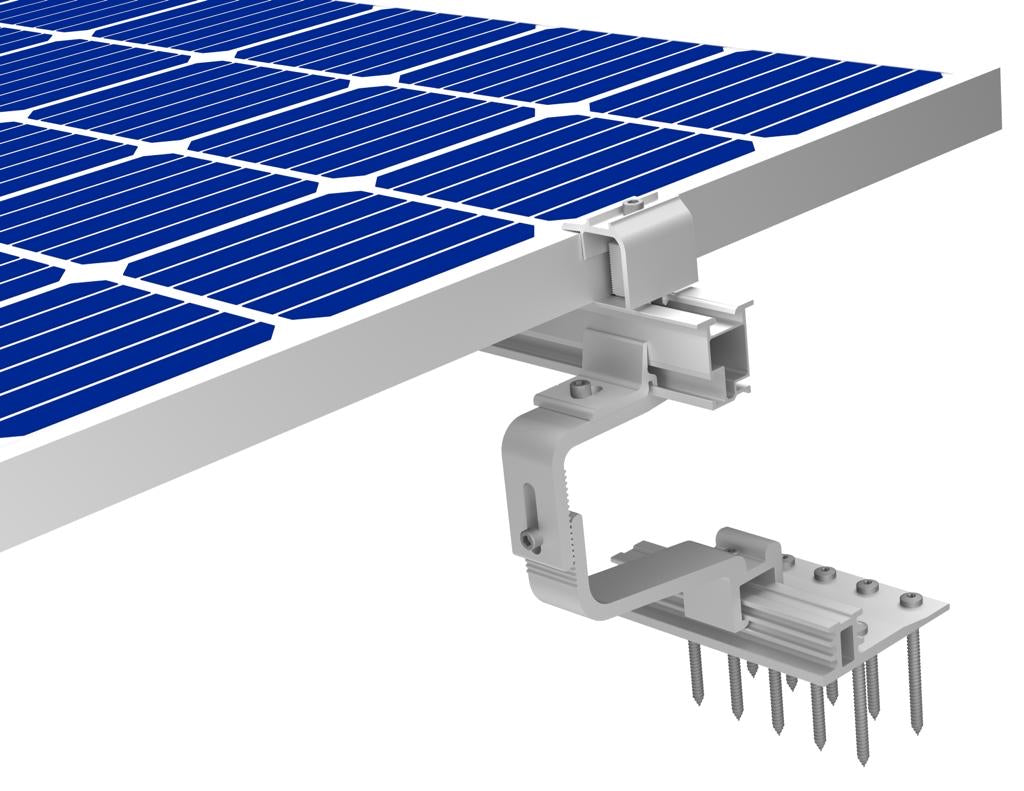 Alu Dachhaken mit Adapterwinkel verstellbar & vormontiert
