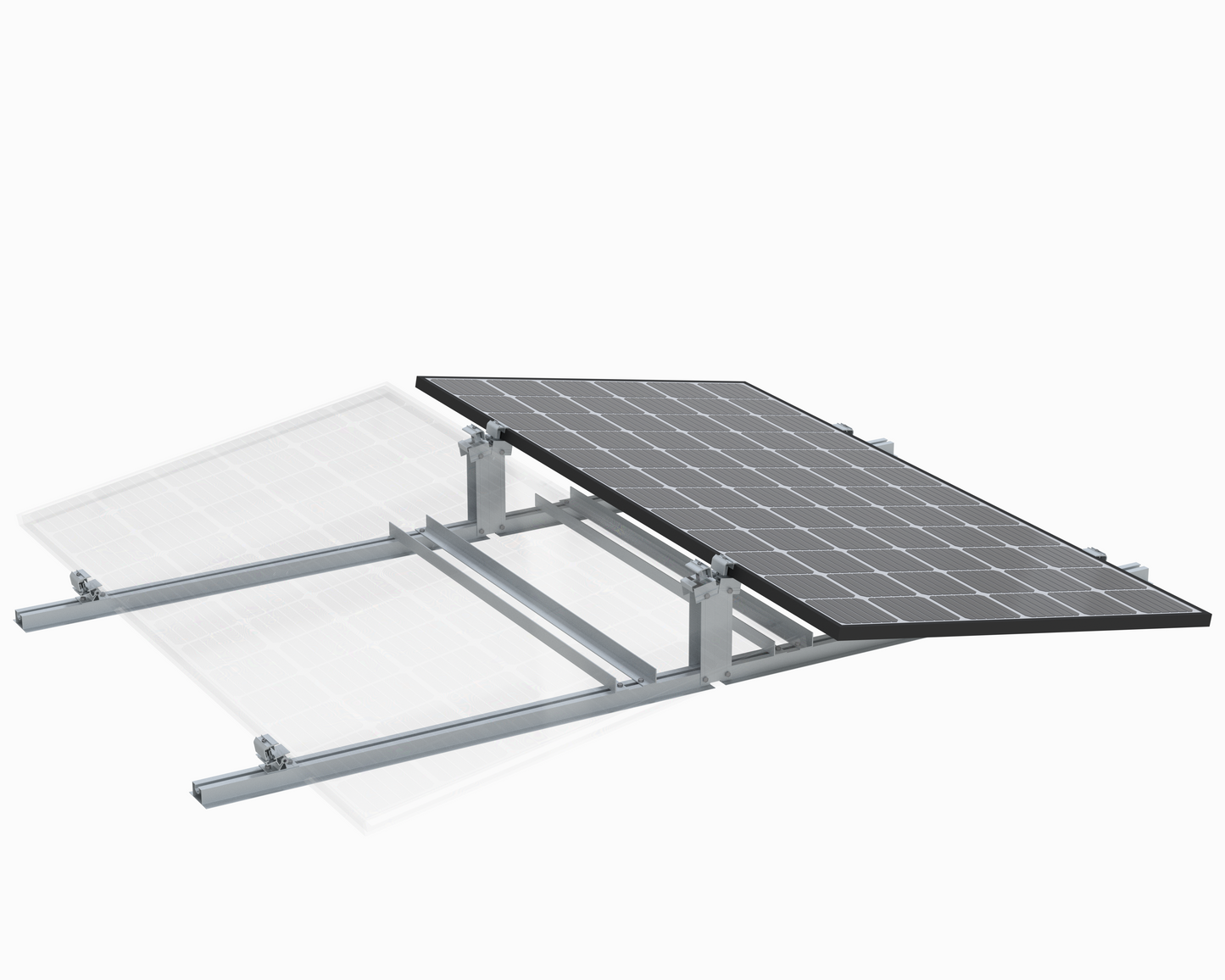 Flachdachsystem für 2 Modulen Süd- oder Ost/West-Ausführung